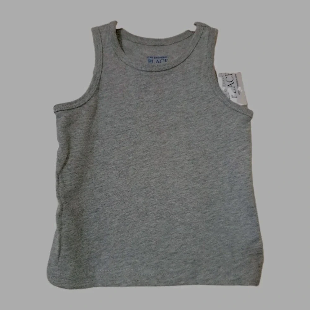 The Children's Place Infant Girls 9-12 Month Gray Solid Tank Top NWT